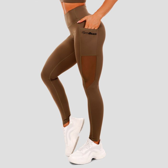 Mesh Panel leggings Olive - GymBeam