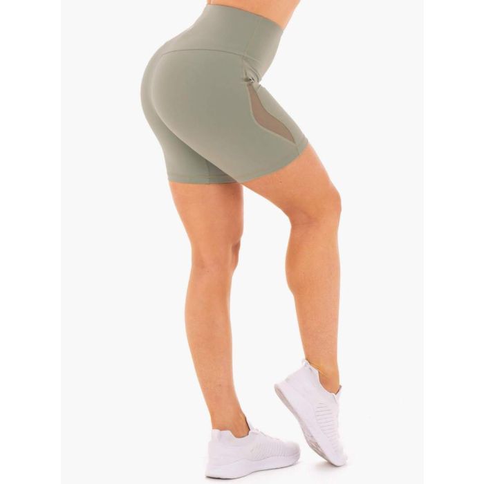 Hype High Waisted Mesh Olive női rövidnadrág - Ryderwear