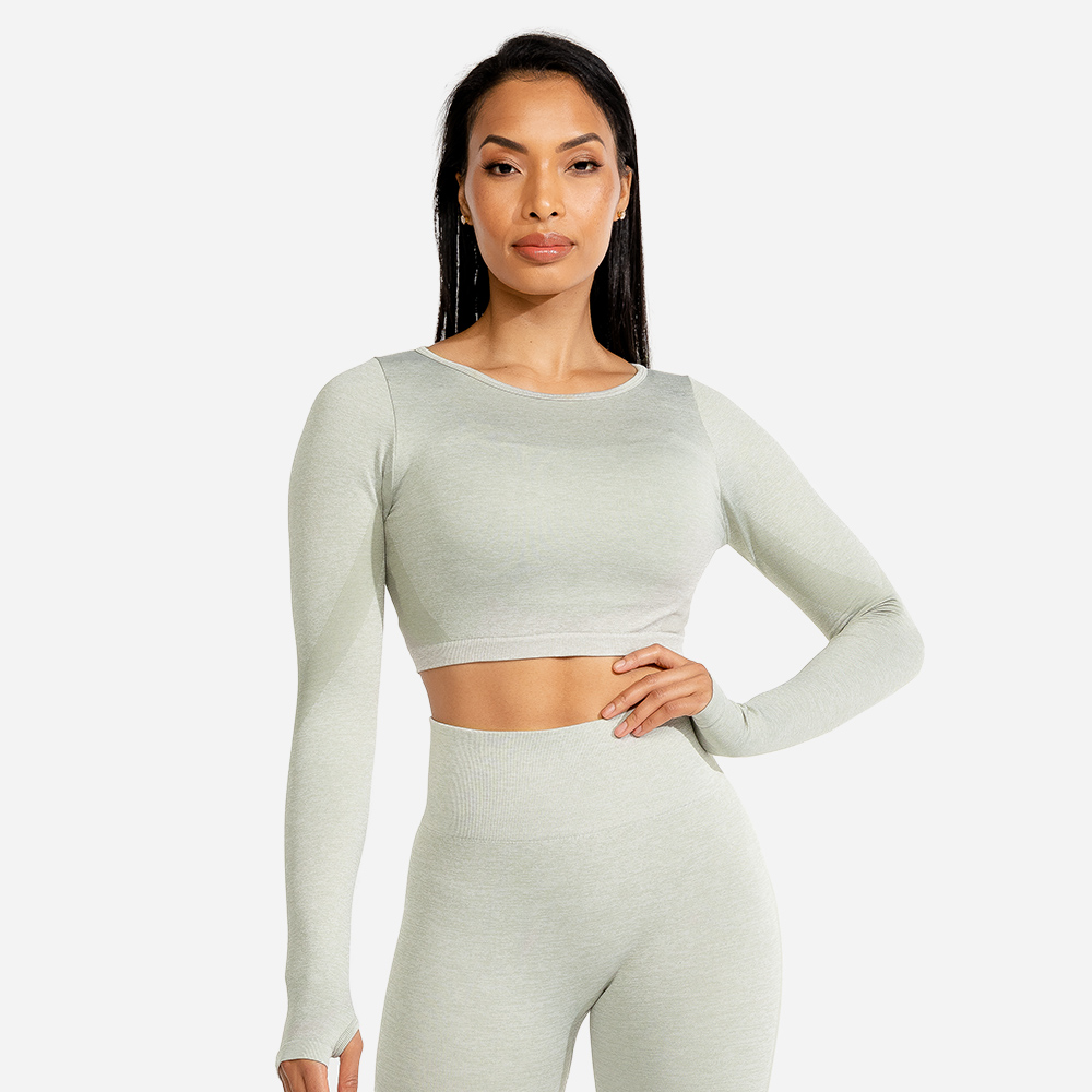 Marl Seamless Ice crop top - SQUATWOLF