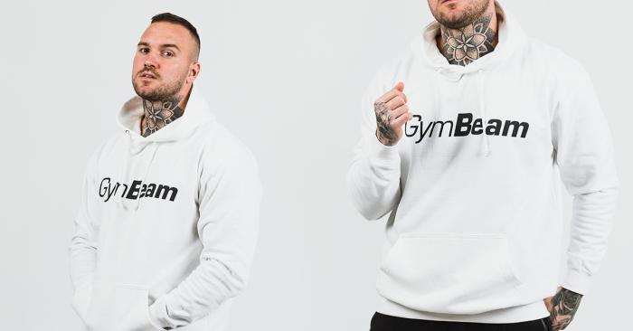 PRO Hoodie White pulóver - Gymbeam